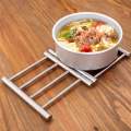 Hot Pot Stand Adjustable Trivet Expandable Stainless Steel Pot Rack Saucer Heat Resistant Pot Saucer for Pots Pans Kitchen. 