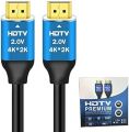 HDMI Cable 4K ( 4K 60Hz HDR, High Speed 18 Gbps, HDMI 2.0 Braided Cord, eArc, HDCP 2.2) - Compatible with PS5, Xbox, Roku, HDTV, Blu-ray, PC. 