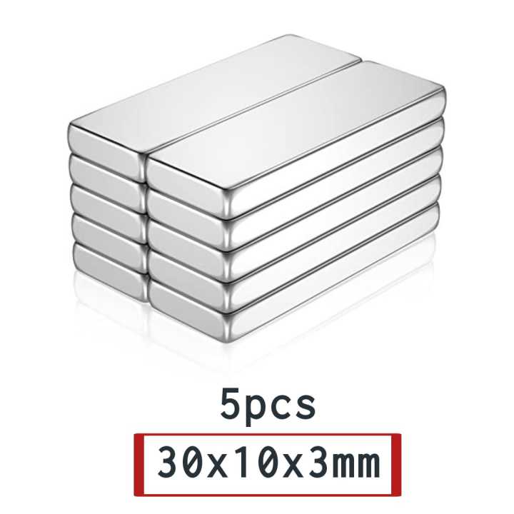 5Pcs Neodymium Magnet 30mm×10mm×3mm N 52 Available in Pakistan