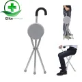 Folding Portable Namaz Chair, Walking Stick, Lightweight Cane Seat Great For Travel Camping Hiking Chair Tripod Cane. 