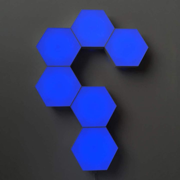 DIY Touch Sensor LED Night Light Dimmable LED Hexagonal Wall Lamp LED Quantum Lamp for Home Bedroom Decoration Honeycomb Lights