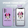 For Samsung A72 5G New Cartoon Minnie Mickey Mouse Design Side Design Phone Case Square Edge Pattern Liquid Silicone Casing Full Cover Camera Shockproof Protective Case. 