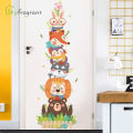 Cartoon Animals Wall Stickers For Kids Room Wardrobe Child Bedroom Nursery Self Adhesive Vinyl Cute Door Sticker Home Wall Decor. 