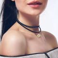 Pack of 6 Black Choker Necklaces for Girls & Kids Trendy Fashion Jewellery Set Adjustable Velvet & Stretch Design Stylish Party & Daily Wear Accessories. 