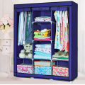 Wardrobe Folding Portable Storage Almari Cabinets 3 Door Closed with Zip. 