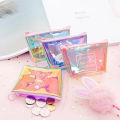 Creative laser coin purse small fresh student mini colorful cute girl heart coin bag key bag coin bag. 