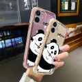 JIUMOO For Realme 7i Case Plating Side Edge Square New Design Phone Cases Pattern Cartoon Cute Panda Silicone Casing Full Back Cover Camera Protection Shockproof Softcase. 