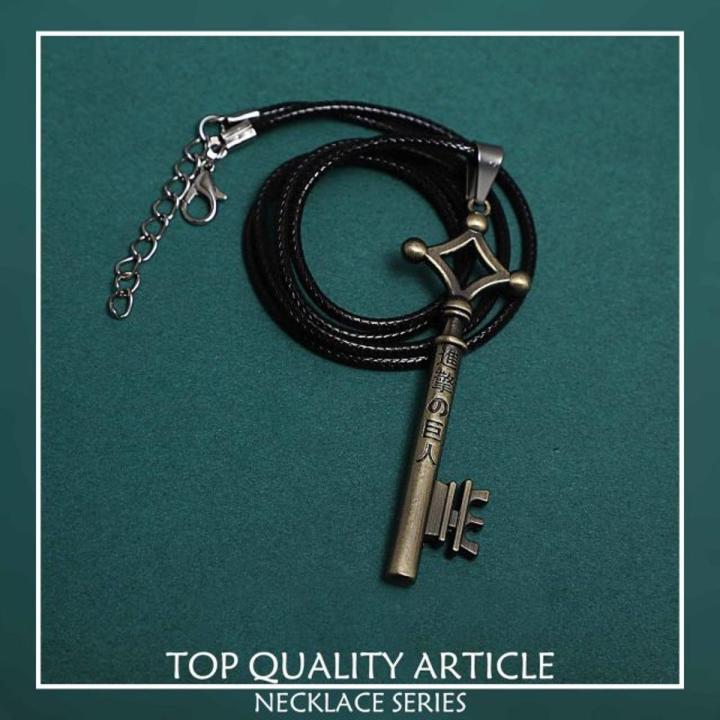 Action Attack On Titan Eren Yeager Necklace Toys Secret Key Pendant Anime Eren Cosplay Necklace Toys For Children S