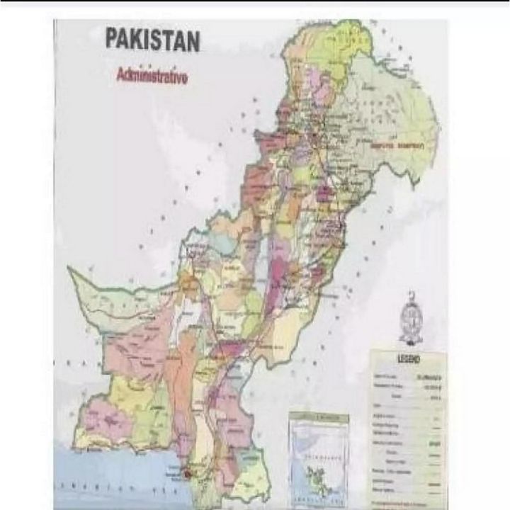 Pakistan Map size 28inch x 40inch