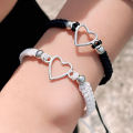 2Pcs Love Heart Couple Bracelets For Women Men Crafted Bracelet Fashion Jewelry Accessories. 