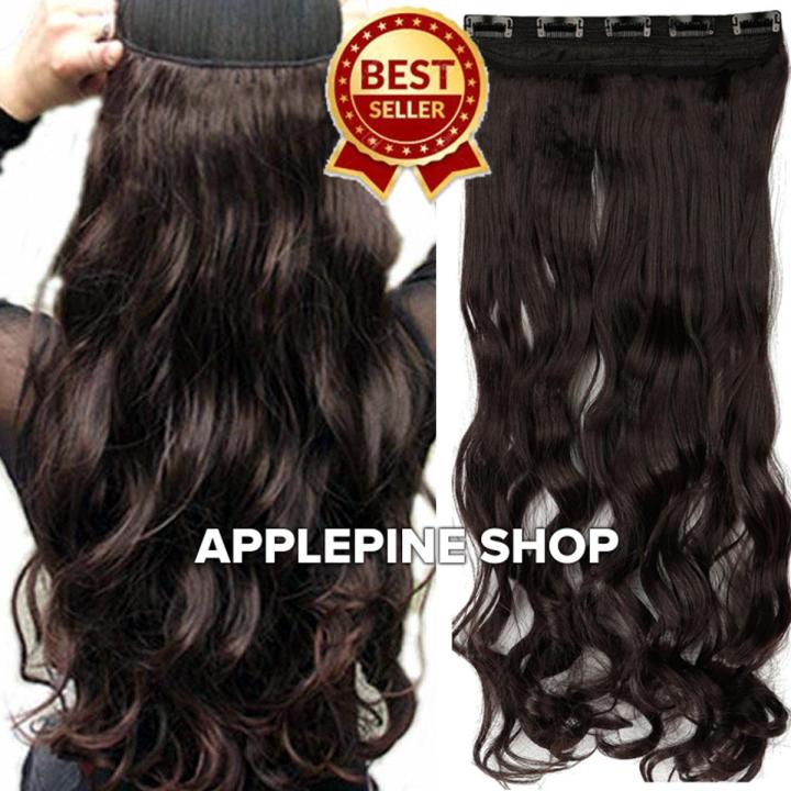 Long Curly Hair Extension for Women 5 Clips In - Dark Brown  tangle free; no shedding; very natural; long lasting