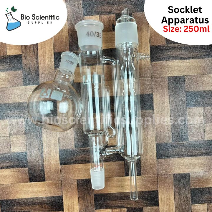 NORMAX%20250ml%20Soxhlet%20Extractor%20Kit%20Soxhlet%20Extraction%20Apparatus%20with%2040/38%20Graham%20Condenser,%20Flat%20Bottom%20Flask%2024/29%20Joint,%20Extractor%20Tube%20Lab%20Glassware,%20Soxhlet%20Apparatus,%20%20Soxhlet%20Extraction%20Tube%20-%20Image%203