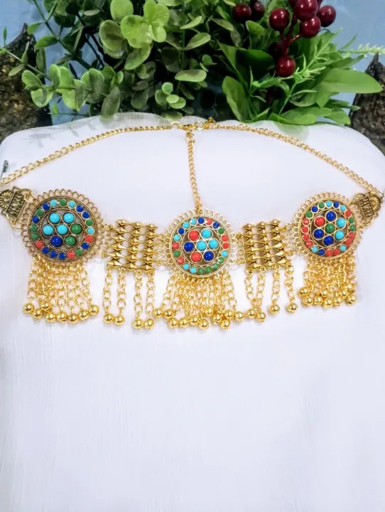 Premium%20Quality%20Matha%20Patti%20Afghan%20Tribal%20Style%20Head%20Jewelry%20%E2%80%93%20Multicolor%20Stones%20%E2%80%93%20Golden%20&%20Silver%20Options%20-%20Traditional%20Jewelry%20-%20Image%204
