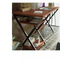 Computer Desk Modern Rustic Desk with Storage Rack Office Desk Wooden Appearance X Cross Desk. 