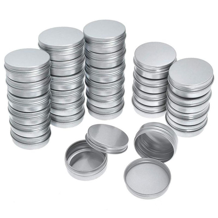Pack Of 40 Screw Top Round Aluminum Tins Cans - Aluminum Screw Lid Round Tin Container Bottle