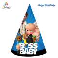 Boss Baby Happy Birthday Cap Pack Happy Birthday | Kids Hat Paper Pack of 10 Caps For Birthday Party Celebration. 