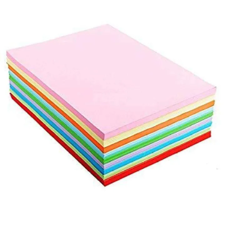 Colour Full File Paper Color Colour Paper 100 Sheets, Multi Colors - A4 Size | Daraz.pk
