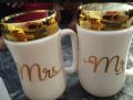 "Mr and Mrs Mugs: Couple Mugs with Mirror Lid - Perfect Couples Gifts for Wedding Anniversary, Engagement, Christmas, and Valentines Day. Ideal for Husband and Wife, Him/Her, His Hers - Unique Newlywed Gift". 