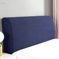 Bed Headboard Cover Removable Bed Backrest Cover Solid Color Dustproof Soft Headboard Protector Blue. 