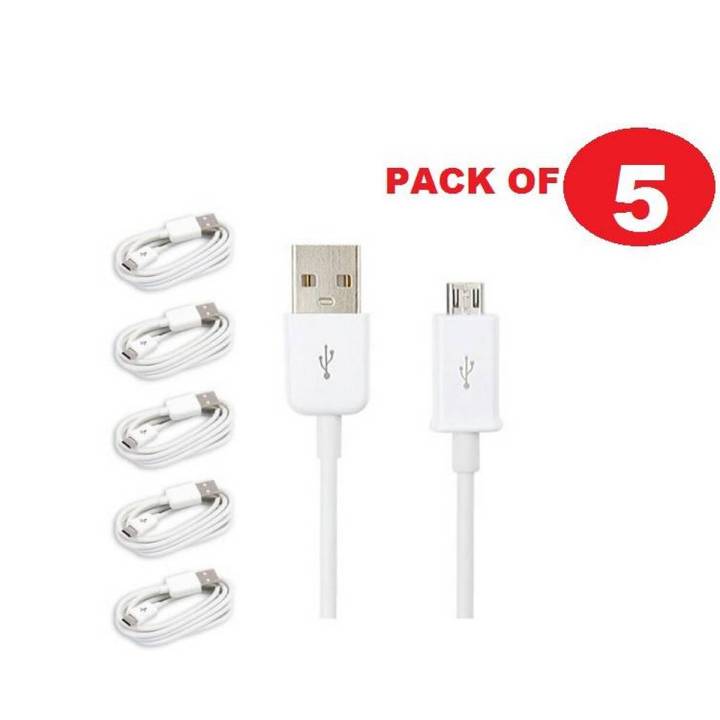 Fast Charger Micro USB Data Charging Cable For Samsung Galaxy S7 Edge Pack Of 5