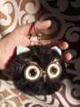 soft Fluffy owl design keychain. 