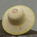 Men's summer big brimmed straw hat white bamboo hat big brim bamboo braided sun hat breathable cool bamboo coke under sunscreen hat. 