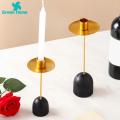Green Home Desk Candlestick Simple Shape Wide Platform Candle Holder. 