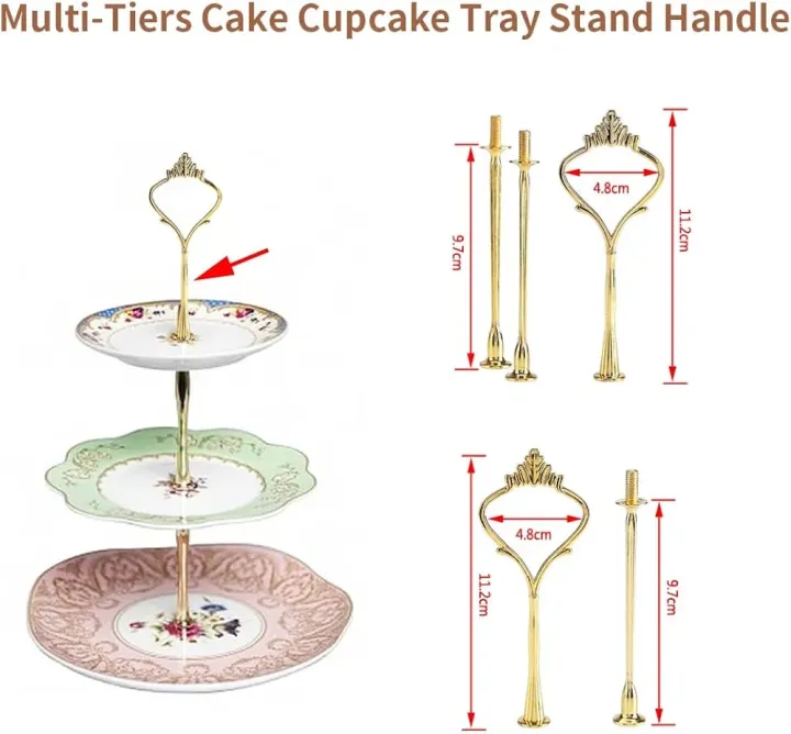 Stand Handle Tray Stand Handle - Multi Tiers - Three Tiers Golden Color | Daraz.pk