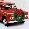 Holiday Car Wreath Christmas Car Wreath with Red Balls Large Bowknot Festive Auto Front Grill Decoration for Suv Truck Indoor/outdoor Xmas Garland Pendant. 