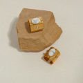 Nabest Waterproof Stainless Steel Howlite Gemstone Ring Jewelry Women 18k Gold Plated Vintage Width Open Rings. 