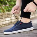 Mens Casual Canvas Sneakers Lace Up Fashion Flat Walking Shoes. 