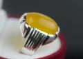 Mens Yemeni Zard Aqeeq Sterling Silver 925 Yellow Onyx Ring Yellow Carnelian Ring Zard Aqiq Ring Yemen Hakik Ring Natural Yellow Agate Ring Chandi Ring Original Gemstone Ring. 