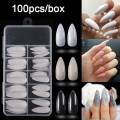 100Pcs / Square Almond Oval Shape Natural Color Artificial Nails Kit Fakee Nails Acrylic Nails For Girls Beautiful Nails Falsee Nails. 