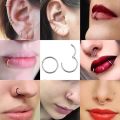 20 pieces of Stainless steel Fake Nose Ring Septum Ring 8/10mm  Hoop Cartilage Tragus Helix Lip Fake Piercing Cartilage Fake girls and woman Earrings Hoop 10 Gold 10 Sliver. 