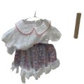 Fanma Korea children's clothing clearance summer Korean version of girls embroidered fabric doll collar shirt floral half-gauze skirt set. 