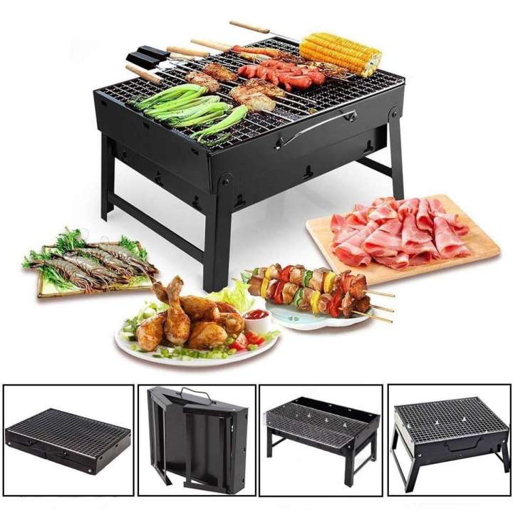 Portable%20Outdoor%20Camping%20Folding%20Bbq%20Grill%20-%20Black%20-%20Image%203