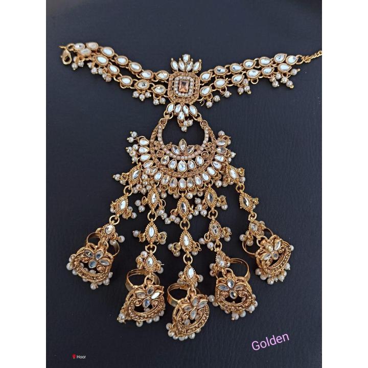 1pc Zircon Polki Kundan Hand Harness Hath Panja / Indian Pakistani Shaadi Wedding Bridal Jewelry