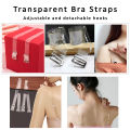 Invisible Adjustable Silicone Bra Straps – Anti-Slip Transparent Design, One Size. 