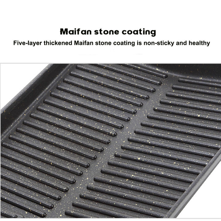 Conventional Portable Korean BBQ Grill Plate Maifan Stone Coating Barbecue Dish Non-stick Pan Plate For Outdoor Camping