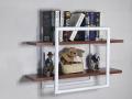 PVC BOX  WALL HANGING SHELF WHITE WITH LIGHT BROWN. 