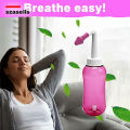 300ml Nasal Rinse Wash Push Button Self Draining Neti Pot For Congestion Sneezing Pollution Flu Cold Smog Dry Passage and Allergy With Two Color Options of Blue and Purple Waterpulse NetiPot by SZASELLS. 
