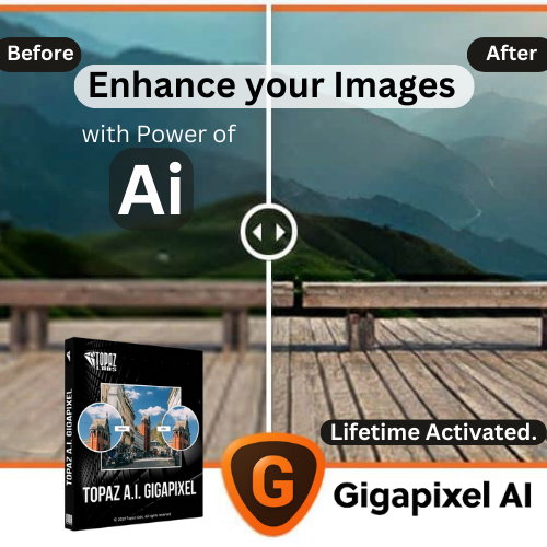 Topaz Gigapixel Al : An image upscaling software that can enlarge photos without losing quality .(Lifetime Activated)