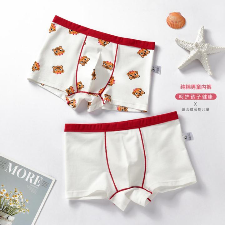 Boys' UnderwearaCotton-like Children's Underwear Red Tiger Year New Year Boy Student South Korea Boyshorts Wholesale