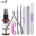 Monja 8Pcs Nail Cuticle Remover Kit Nail File Buffer Cuticle Softener Pusher Scissors Nutriotion Oil Nail Repair Manicure Tools. 
