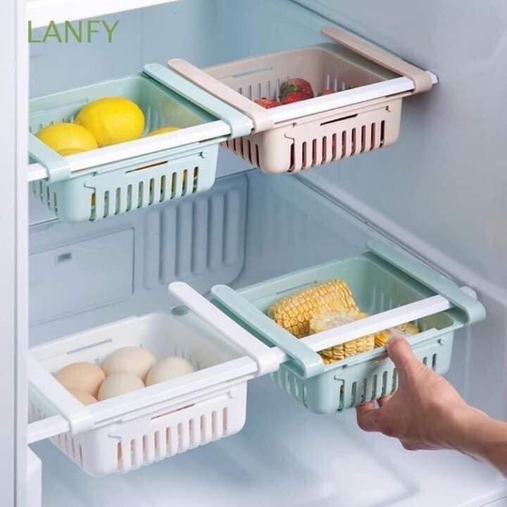 Adjustable Fridge Storage Basket Expandable Rack Plastic Space Saver Food Organizer Tray