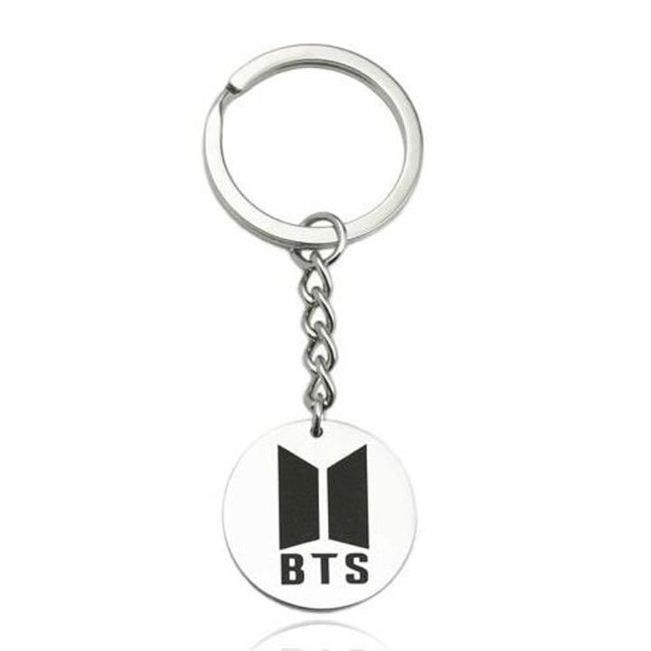 BTS Keychain for Army Lover Kpop Metallic with Logo