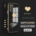 TA for Realme 8 5G Back Cover + Free Lanyard Simple Love Luxury 6D Plating Case Side Pattern Soft Silicone Square Phone Cases. 