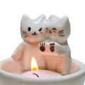 Cartoon Kitten Candle Holder Adorable Cartoon Cat Candle Holder Perfect Desktop Decoration for Christmas Birthdays Ideal Gift for Living Room Kitchen Bathroom Resin Material with Warming Paws Design. 