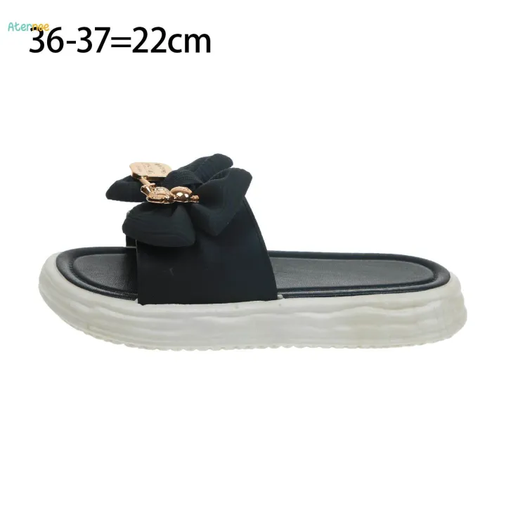Flat%20Slippers%20Bow%20Tie%20Shoes%20Slip%20on%20Sandals%20for%20Streets%20Traveling%20Bathroom%2036%2037%20Black%20-%20Image%207