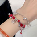 Miaojiang girl red onyx bracelet hand-woven high-value super fairy high-end design Chinese style versatile model. 